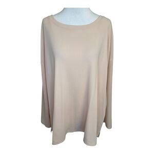 NEW Caslon Women's‎ 3XL Pink Oversized Ribbed Tunic Top Long Sleeve Casual NWT